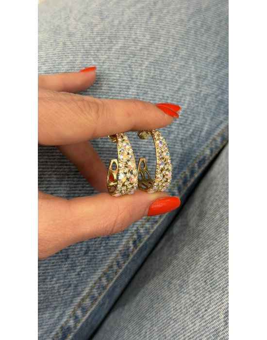 C Model Swarovski Taş Küpe