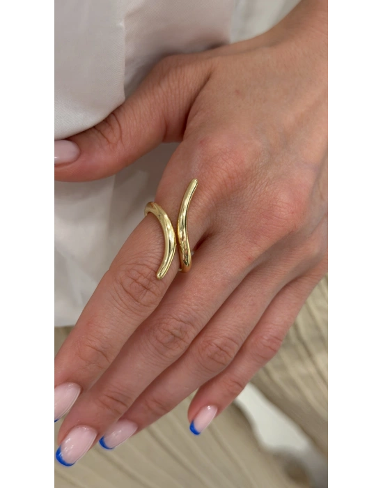 Asimetrik Gold Ayarlanabilir Yüzük