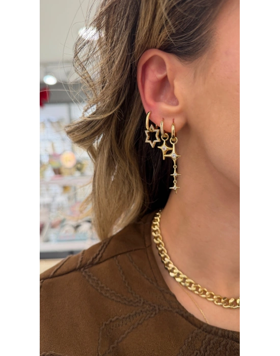 Asimetrik Yıldız Detay 3’lü Set Küpe