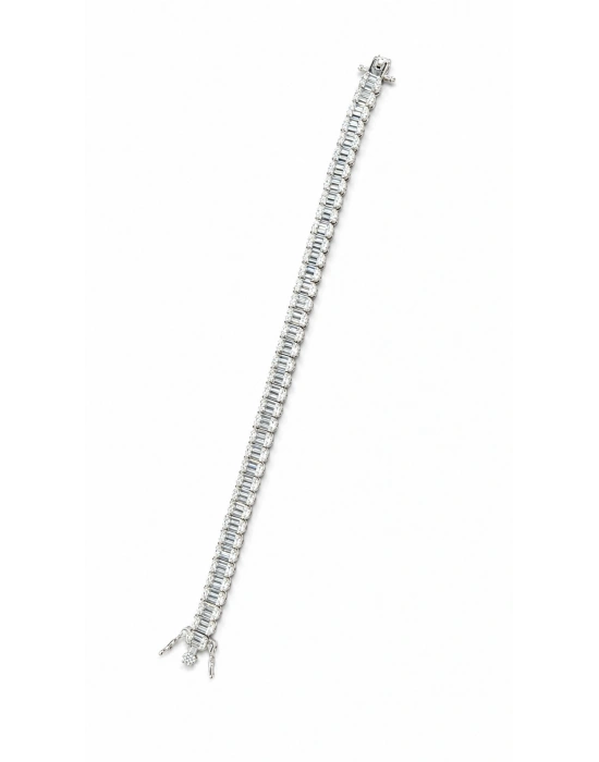 Baget Taş Detay Gümüş Bileklik(18cm)