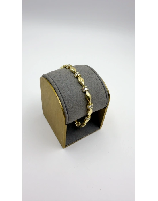 Baklava Plaka Taş Detay Bileklik