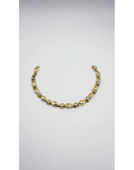 Baklava Plaka Taş Detay Bileklik