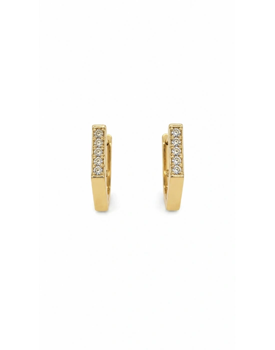 Beşgen Gold Halka Model Kadın Küpe
