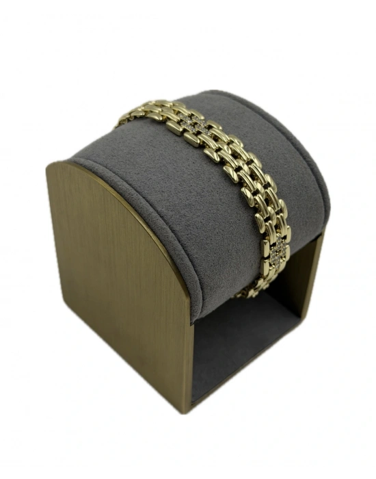 Bombe Plaka Detay Geniş Bileklik(19 cm)