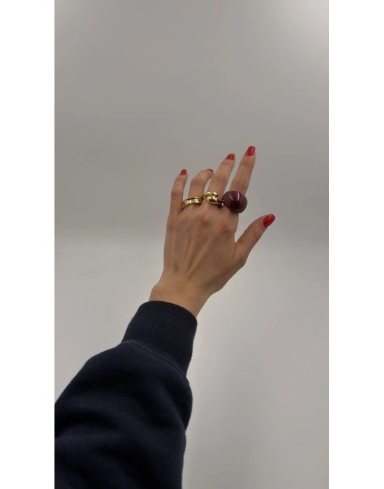 Bordo Yüzük 3’lü Set Yüzük