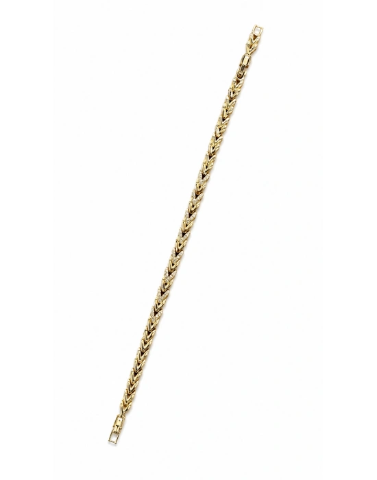 Buğday Model Taş Detay Gold Kadın Bileklik(18cm-uzatma dahil 20cm)