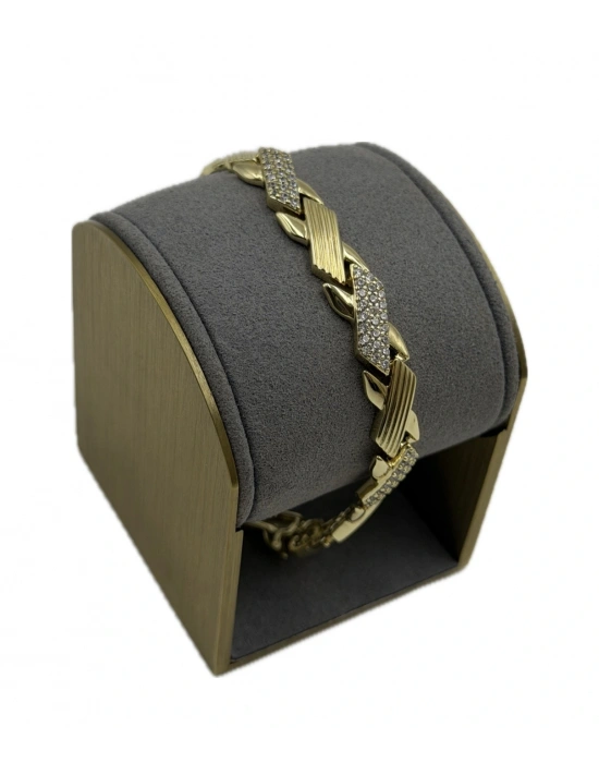 Çarpı Form Taş Detay Bileklik(19cm)