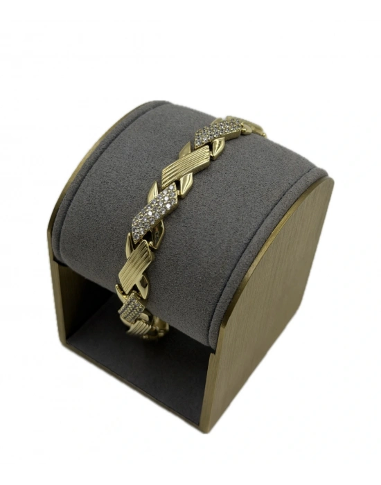 Çarpı Form Taş Detay Bileklik(19cm)