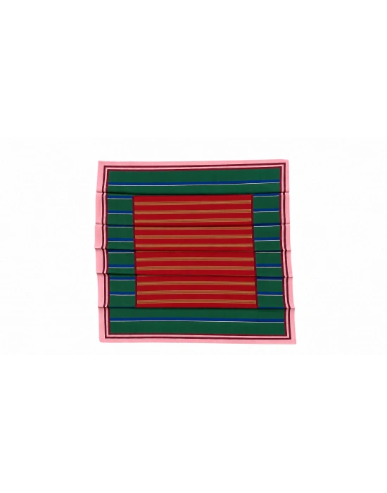 Çizgi Desen Yeşil Kırmızı Pembe Renk Fular 50x50