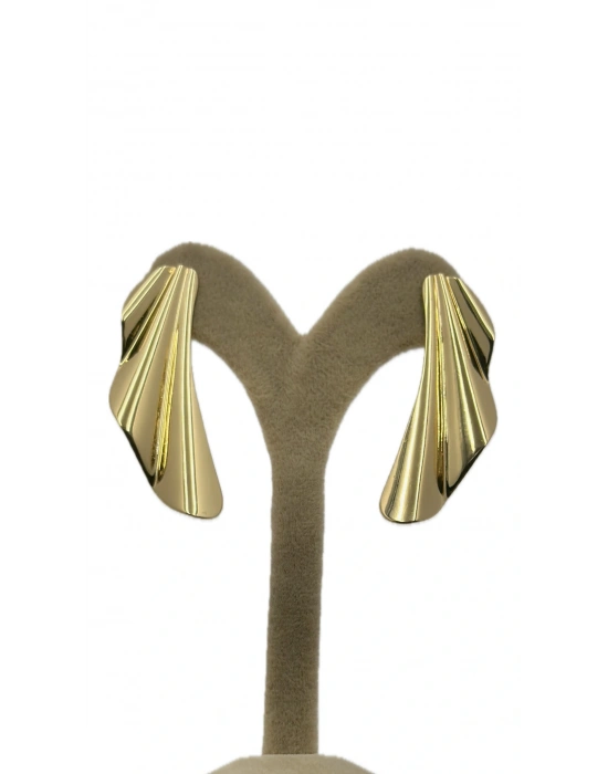 Dalgalı Asimetrik Metal Küpe