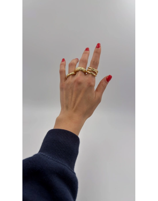 Dövme Detay Metal Set Yüzük