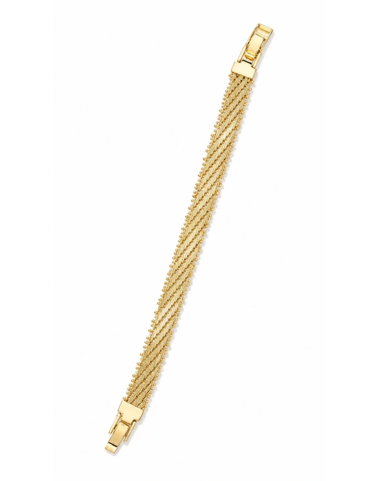 Geniş Hasır Örme Bileklik(17cm-uzatma dahil 19 cm)