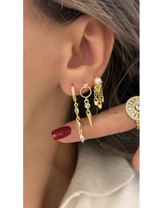 Gold 6lı Set Küpe