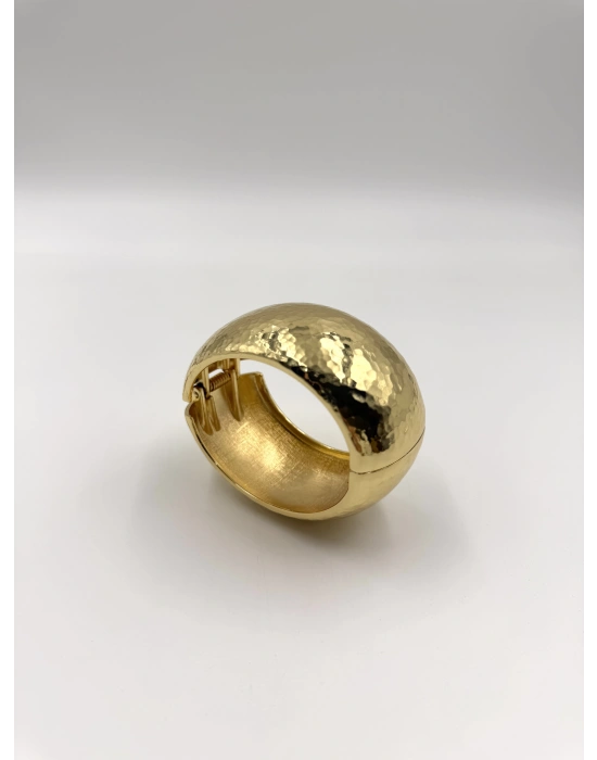 Gold Dövme Yüzey Detay Kalın Kelepçe Bileklik