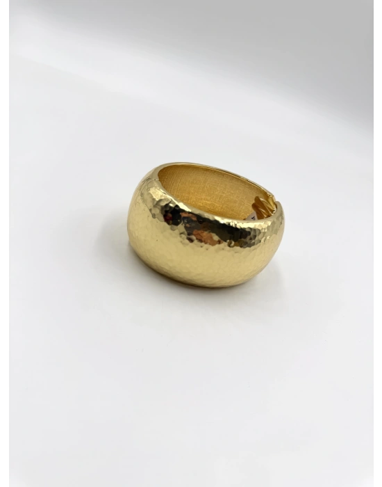 Gold Dövme Yüzey Detay Kalın Kelepçe Bileklik