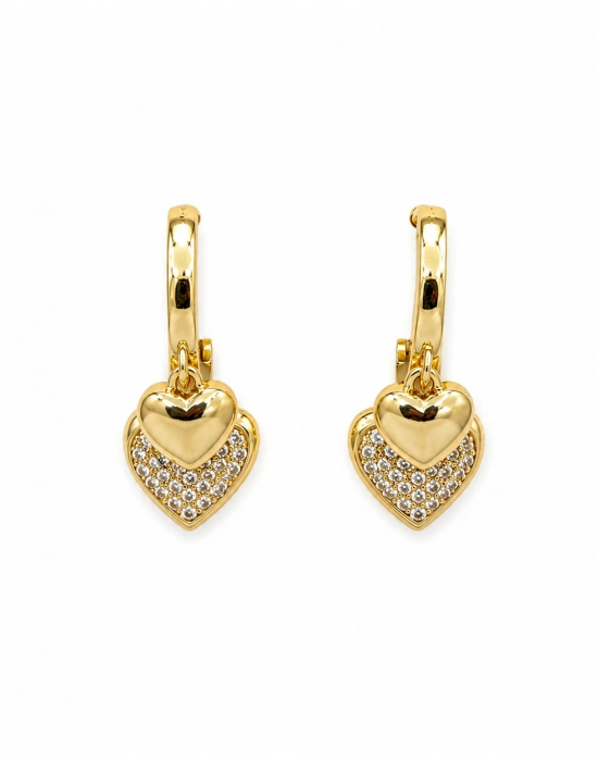 Gold Kalp Figür Sallantılı Küpe