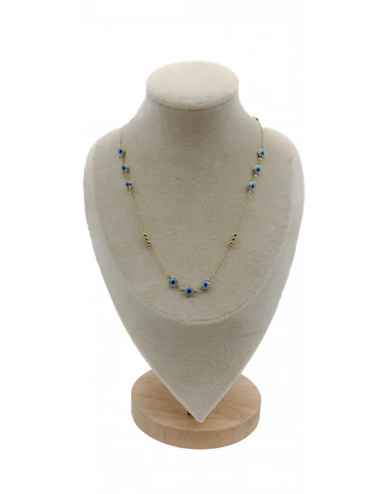 Göz Detay Topçuk Zincir Kolye(45cm)