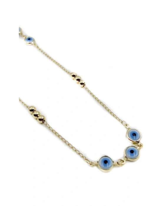 Göz Detay Topçuk Zincir Kolye(45cm)