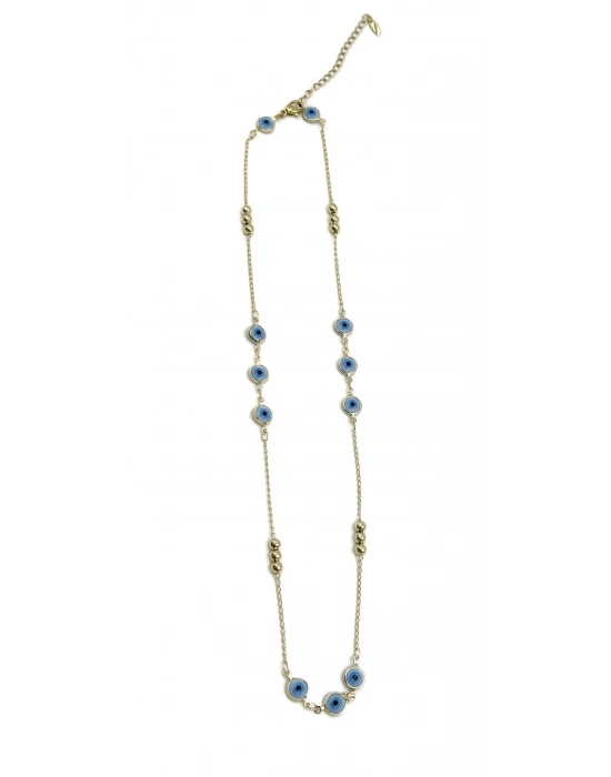 Göz Detay Topçuk Zincir Kolye(45cm)