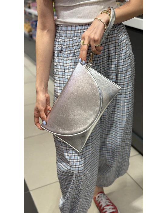 Gümüş Kadın Clutch & Portföy Çanta