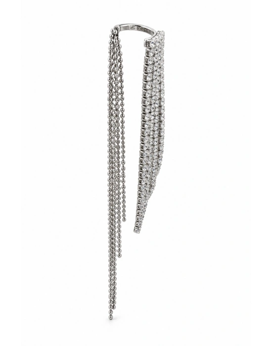 Gümüş Su Yolu Sallantılı Ear Cuff