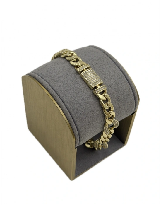 Gurmet Model Taşlı Halka Geçmeli Zincir Bileklik(20cm)