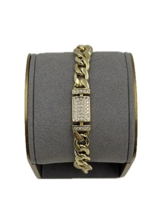 Gurmet Model Taşlı Halka Geçmeli Zincir Bileklik(20cm)