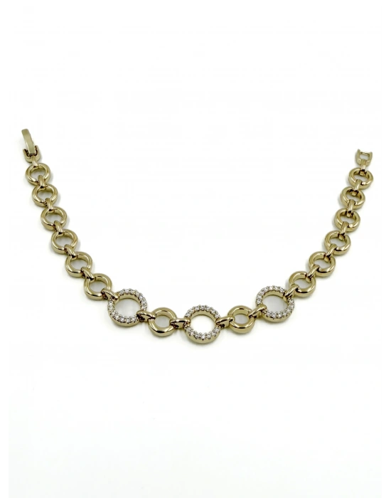 Halka Plaka Taş Detay Bileklik(19cm )