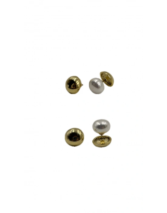 İkili İnci ve Metal Küpe