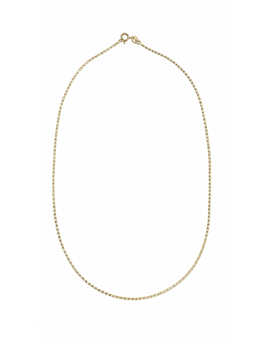 İnce Kare Form Gold Zincir Kolye (45cm)