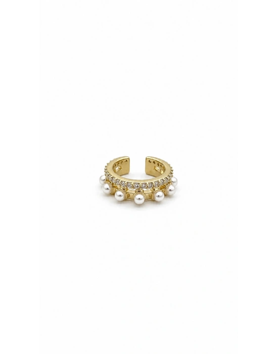 İnci Detay Gold Ear Cuff