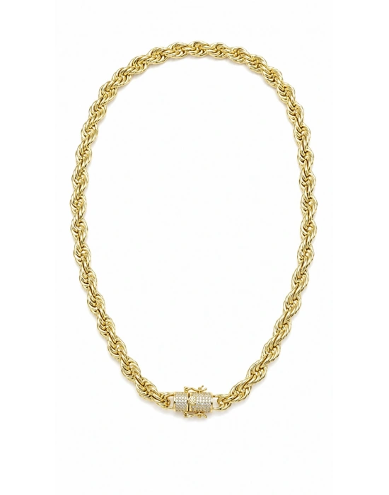 Kalın Gold Burgu Zincir Kolye(46cm)