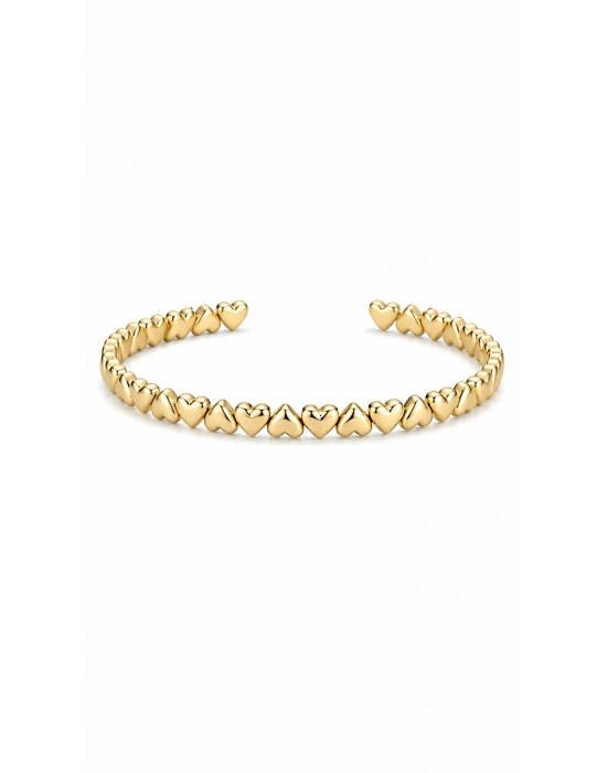 Kalp Detay Gold Kelepçe
