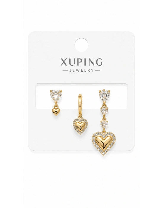 Kalp Figür 3’lü Set Küpe