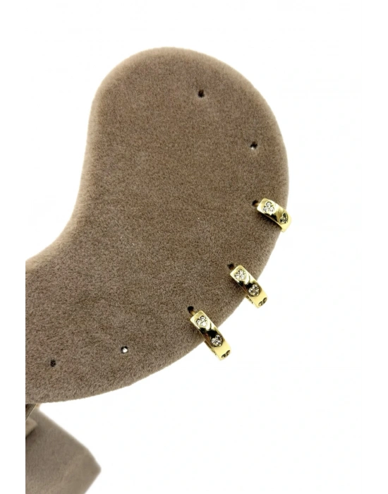 Kalp Taş Detay 3’lü Set Halka Küpe