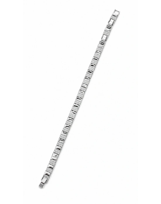 Kare Model Gümüş Bileklik(17cm-uzatma dahil 21cm)