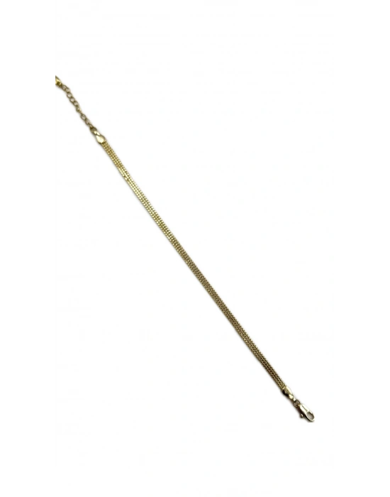 Kare Örme Zincir Üç Sıra Bileklik (16cm)