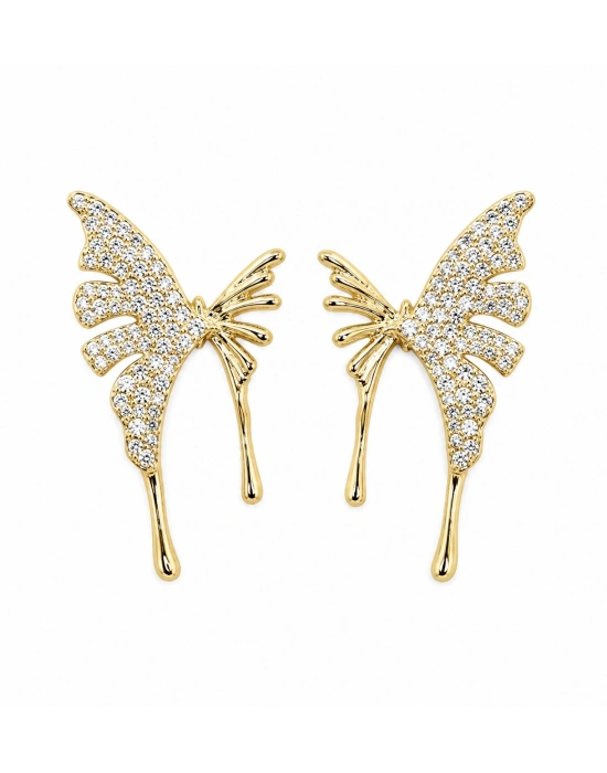 Kelebek Figür Gold Kadın Küpe