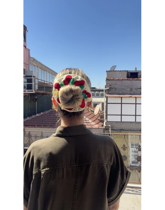 Kiraz Motif Simit Toka