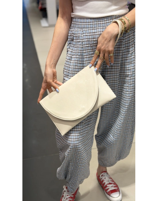 Krem Kadın Clutch & Portföy Çanta