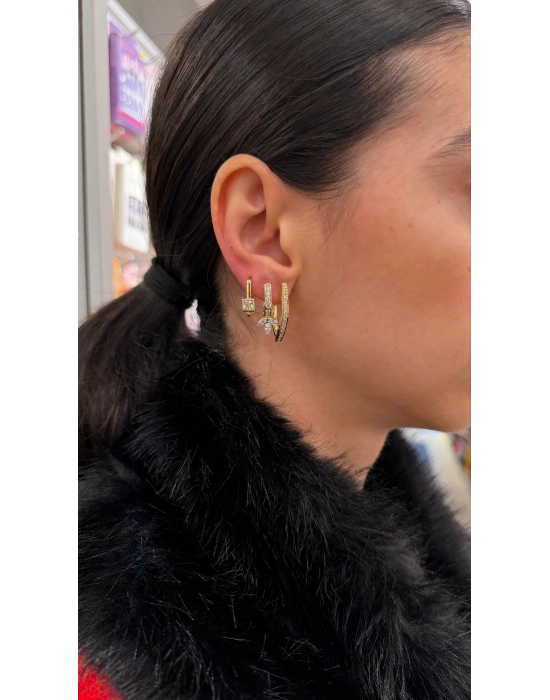 Lotus Çiçek Detay 3’lü Set Küpe