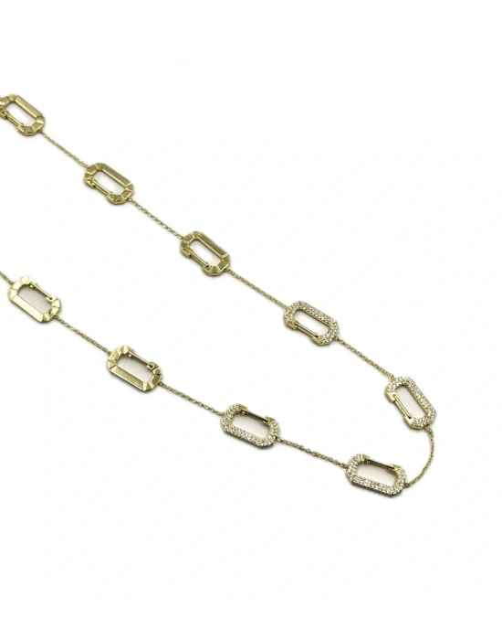 Marka Model Dikdörtgen Halka Kolye(48cm)