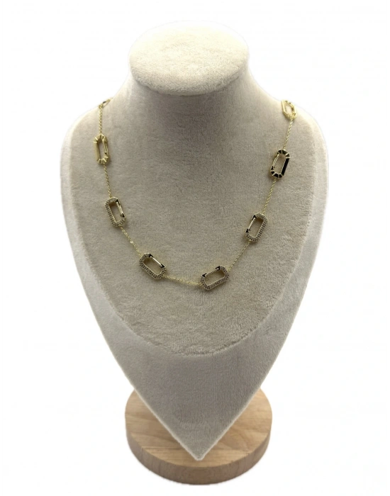 Marka Model Dikdörtgen Halka Kolye(48cm)