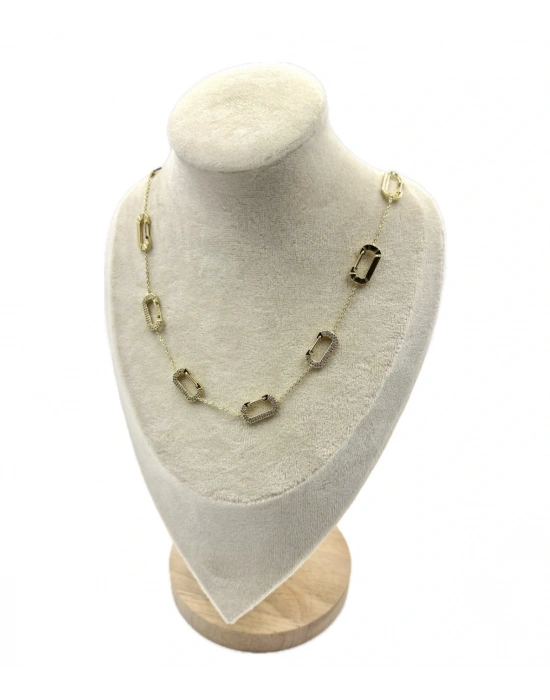 Marka Model Dikdörtgen Halka Kolye(48cm)