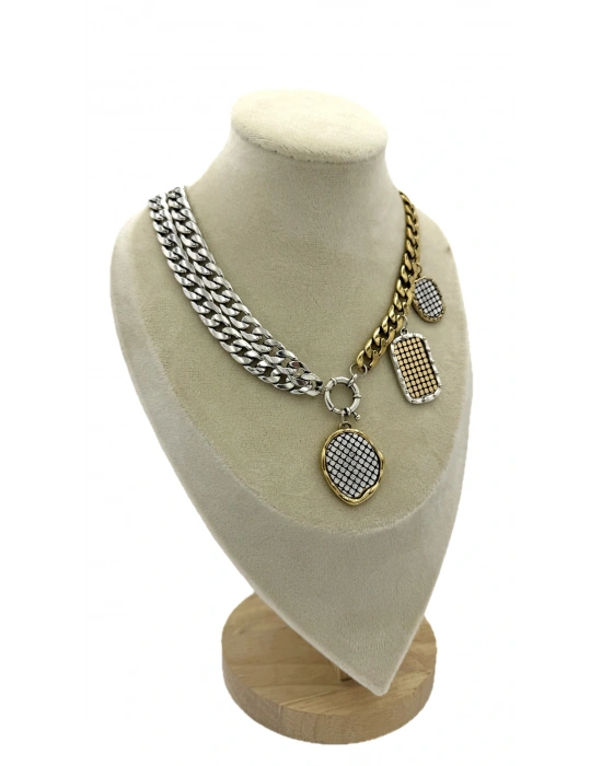 Marka Model Kalın Zincir Kolye(44cm)