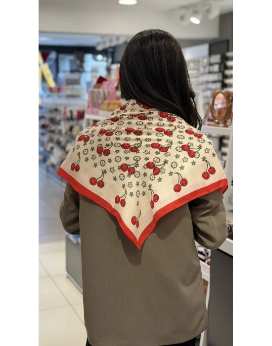 Marka Model Kiraz Desen Fular(90x90)