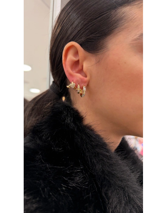 Metal Kalp Uzantılı 3’lü Set Küpe