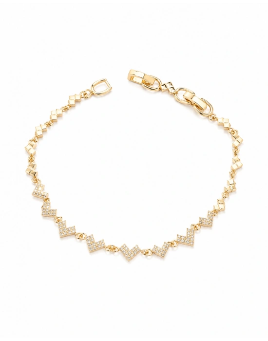 Minimal Kalp Figür Gold Bileklik(18cm-uzatma dahil 22cm)