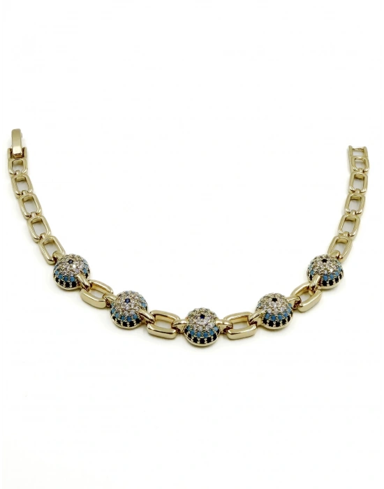 Nazar Taş İşleme Detay Kuyumcu Model Bileklik(19cm )