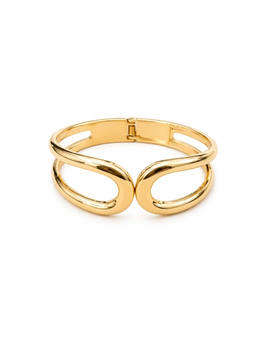 Oval Form Gold Kelepçe